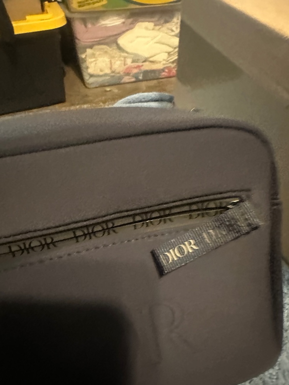 Dior  Black Embossed Toiletry Pouch - Picture 7 of 12